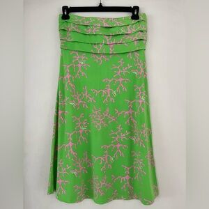 EUC Lilly Pulitzer Petula strapless jersey dress Coral Me Crazy Medium